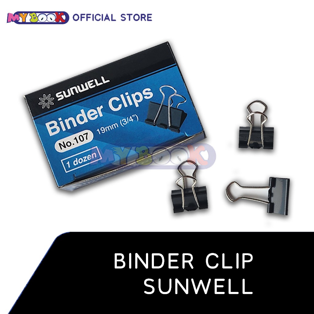 

Sunwell Binder Clip / Penjepit Kertas No. 107 / 155 (Kecil / Besar) - per pack