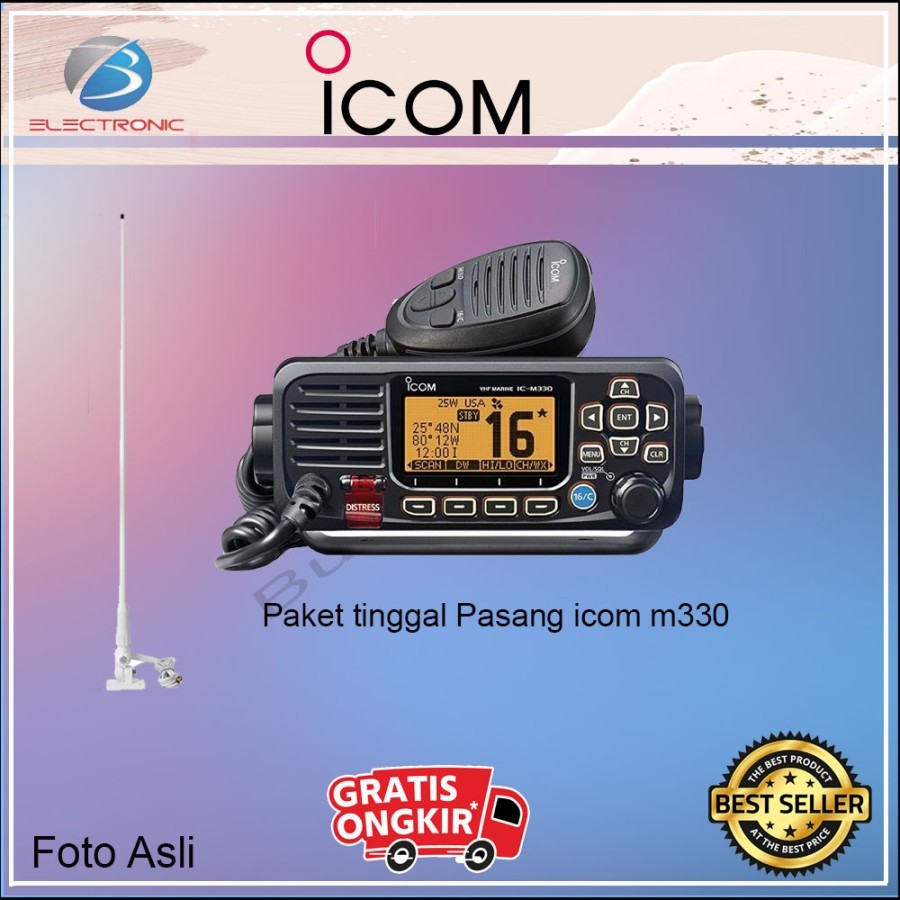 Paket Icom Ic-M330 VHF Marine Ic M330 M 330 Radio Icom Marine