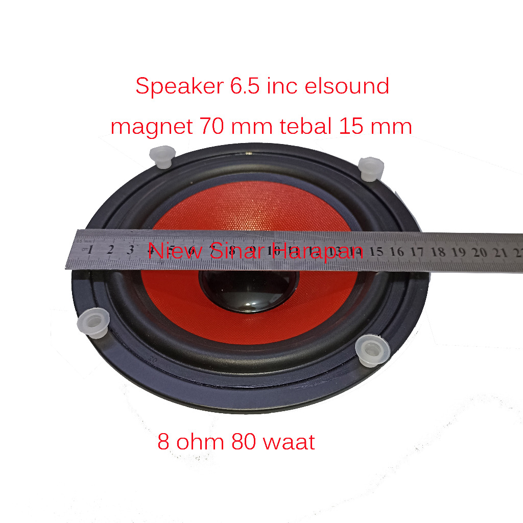 R4m3 Speaker elsound 6.5 inc merah manget 7 cm 80 waat dW