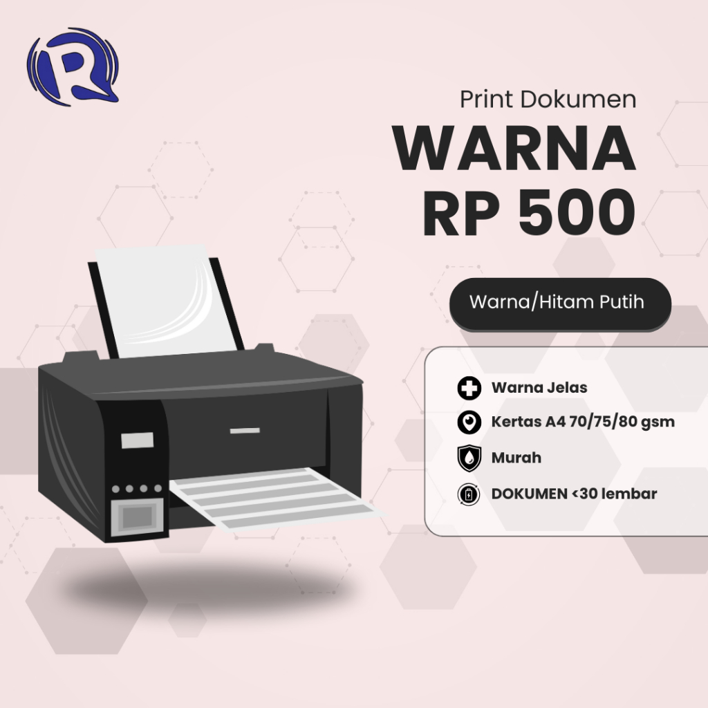 

PRINT/CETAK WARNA/HITAM PUTIH BIASA A4 70/75/80 gsm