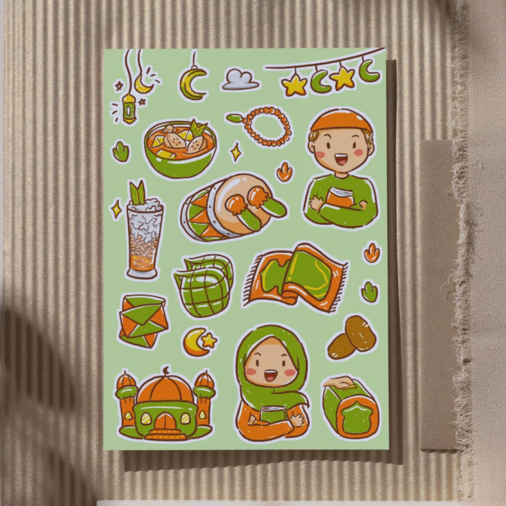 

Waterproof Islamic Ramadhan Cute Hijabi Journaling Sticker Sheets | Stiker Laptop Tumbler Phonecase
