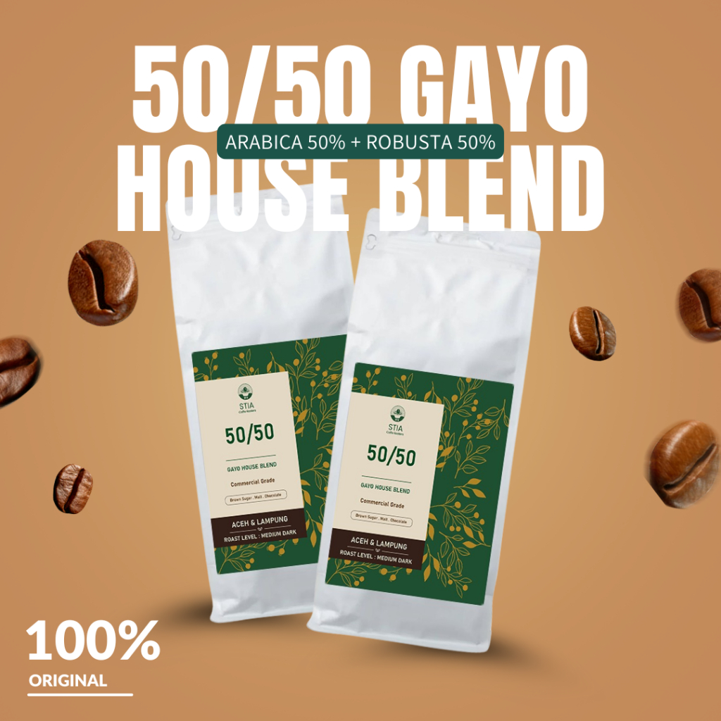 

STIA Biji Kopi Commercial Grade Aceh Gayo Blend 50/50 Coffee Bean Single Origin Espresso Manual Brew