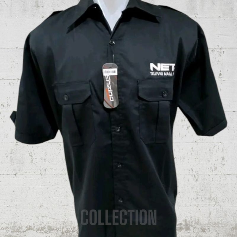 Kemeja NET TV Original High Quality Custom Bordir Non Timbul