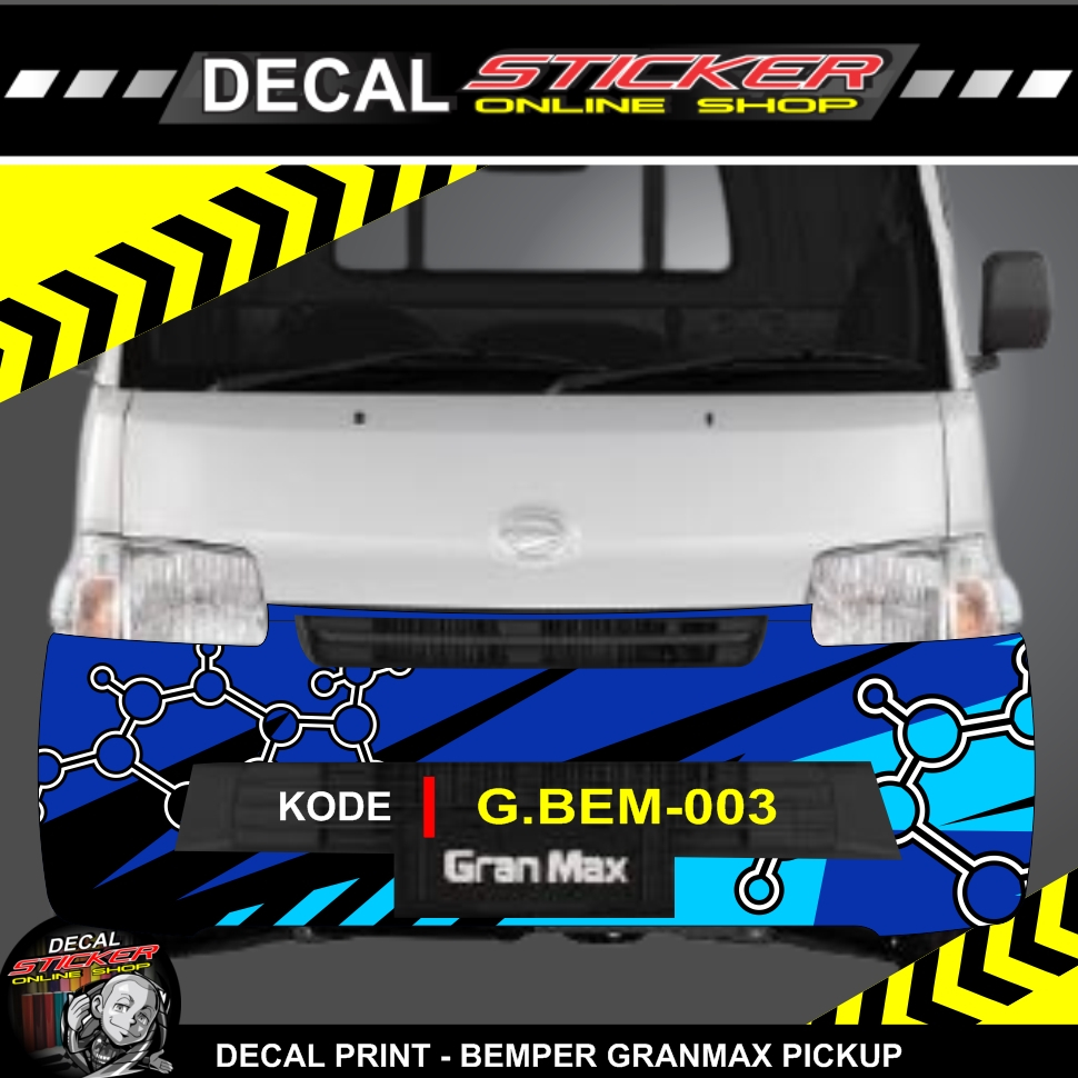 STIKER MOBIL GRANMAX PICKUP BEMPER DEPAN DECAL PRINT VARIASI