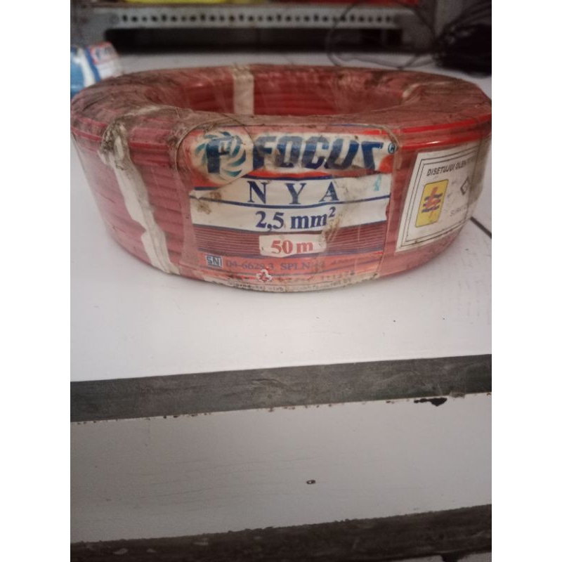 [Stok lama] Kabel Merk FOCUS (NYA) 2,5 mm, 50 meter