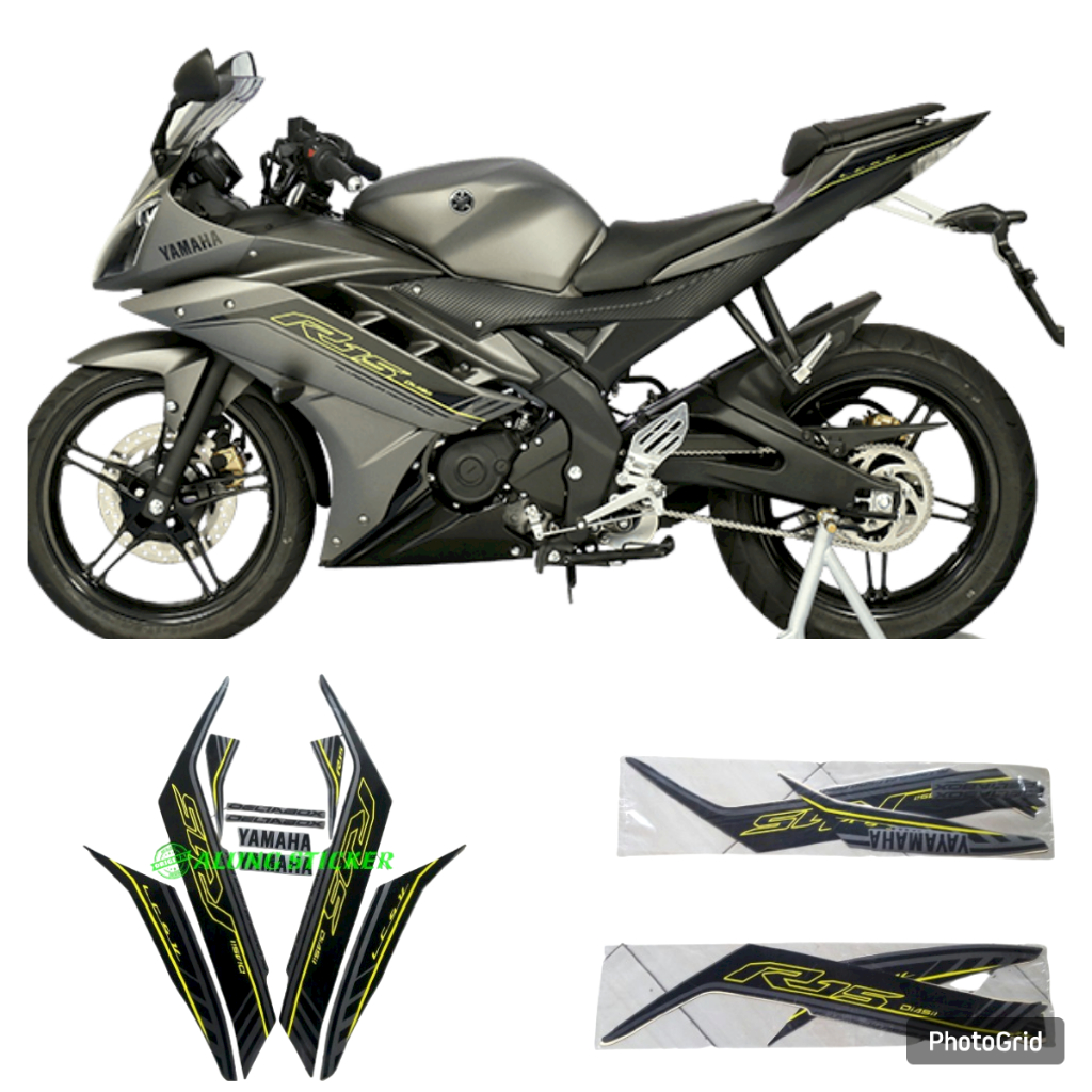 STIKER STRIPING LIS LES BODY MOTOR YAMAHA R15 2016 HITAM STANDAR