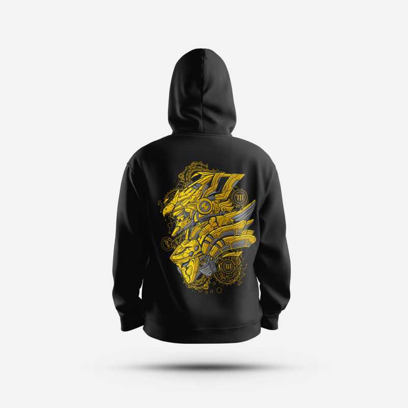 HOODIE CULTURE HERO GARUDA MECH KUNING Wayang Jawa Pria Budaya Futuristik Robot Vector Garuda Indone