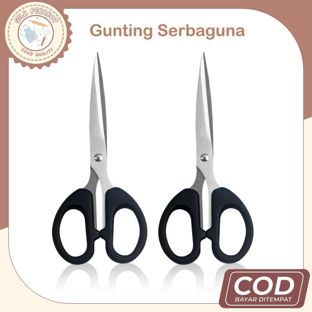 

Gunting Kantor Rumah Tangga Serbaguna Scissors / Alat Pemotong Kertas Multifungnsi / Gunting Stainless Steel Alat Pemotong Serbaguna