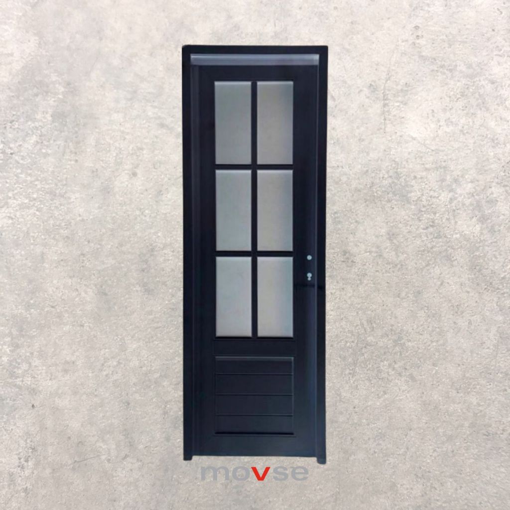 Pintu Platinum E6 Black - Pintu UPVC 70 x 200 cm Hitam