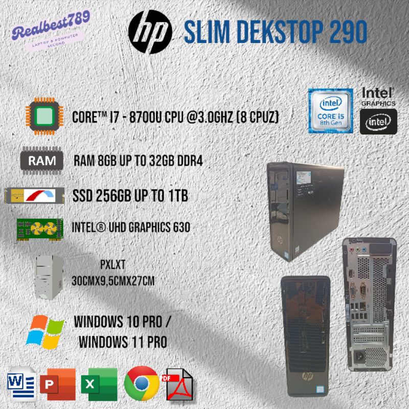 Pc Mini Hp Slim Core i7 8700 (Gen 8) Ram 32GB DDR4 Ssd 1TB Mulus Ada HDMI