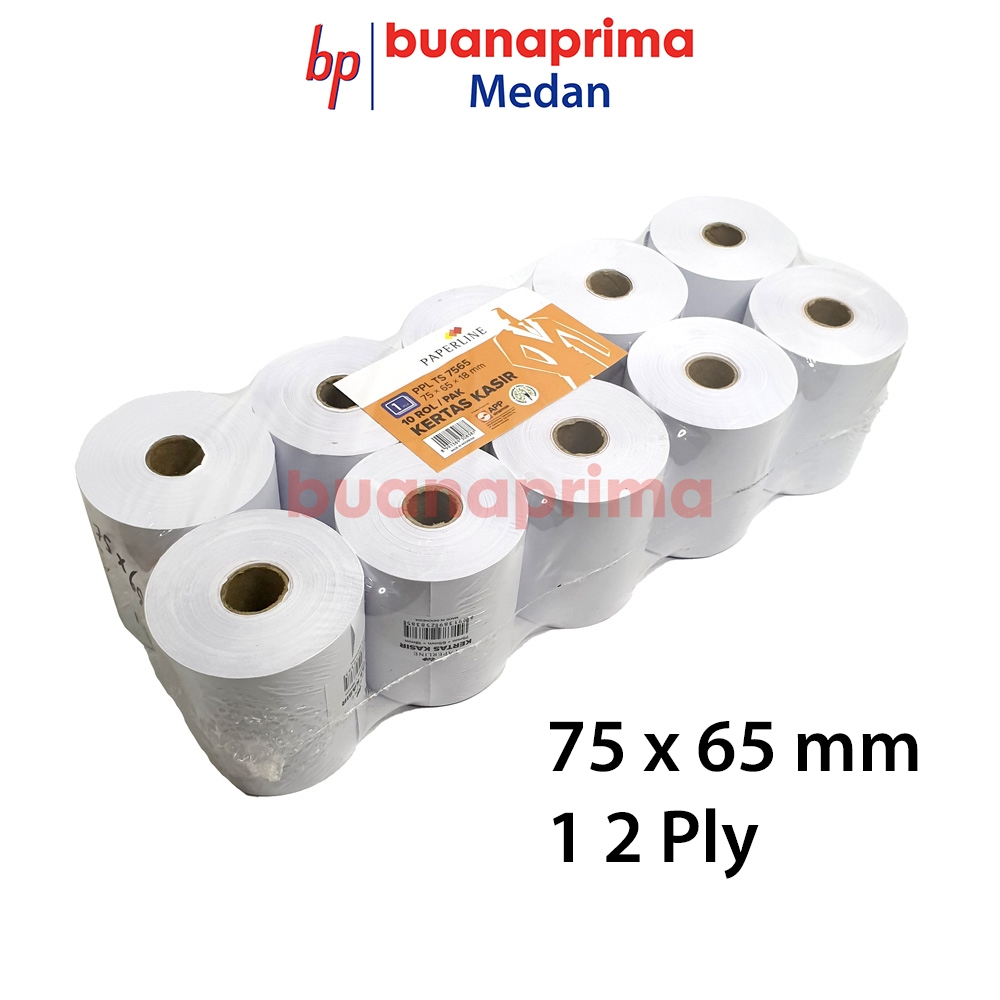 

KERTAS STRUK 75 x 65 1 Ply 2 Ply isi 10 Roll Kasir Paper Paperline PPL
