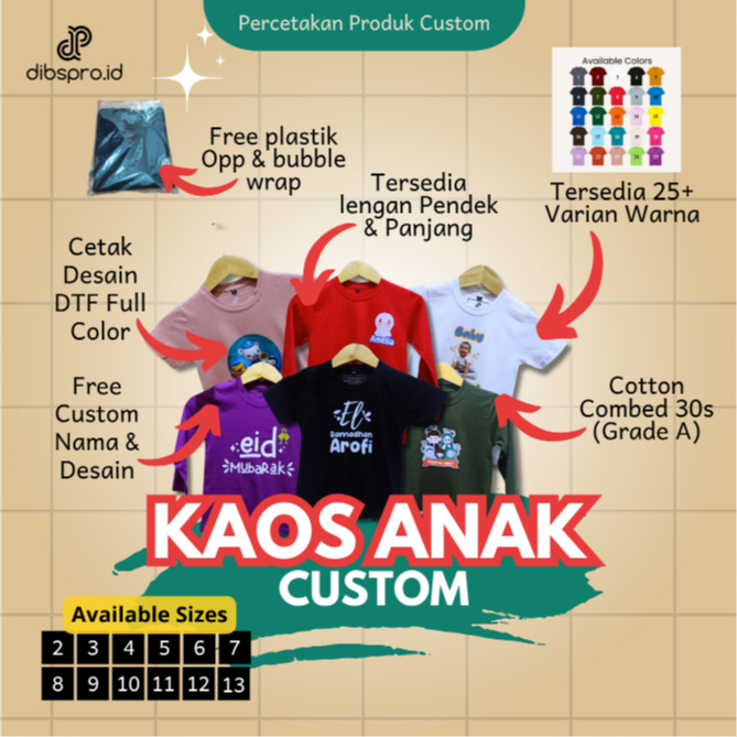 Kaos Anak Custom / Kaos pendek anak custom / kaos panjang anak custom