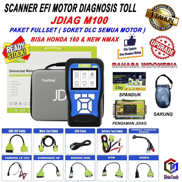 Scanner JDiag M100 PRO M100 Reset Sepeda Motor Scanner Function Diagnostic Tool Diagnosis ECU CO