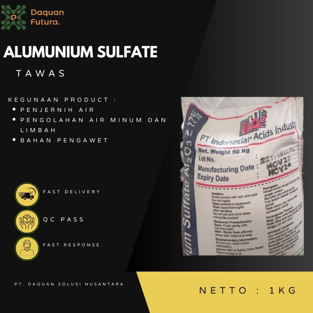 Tawas Bubuk 1KG Aluminium Sulfate Powder 1 KG