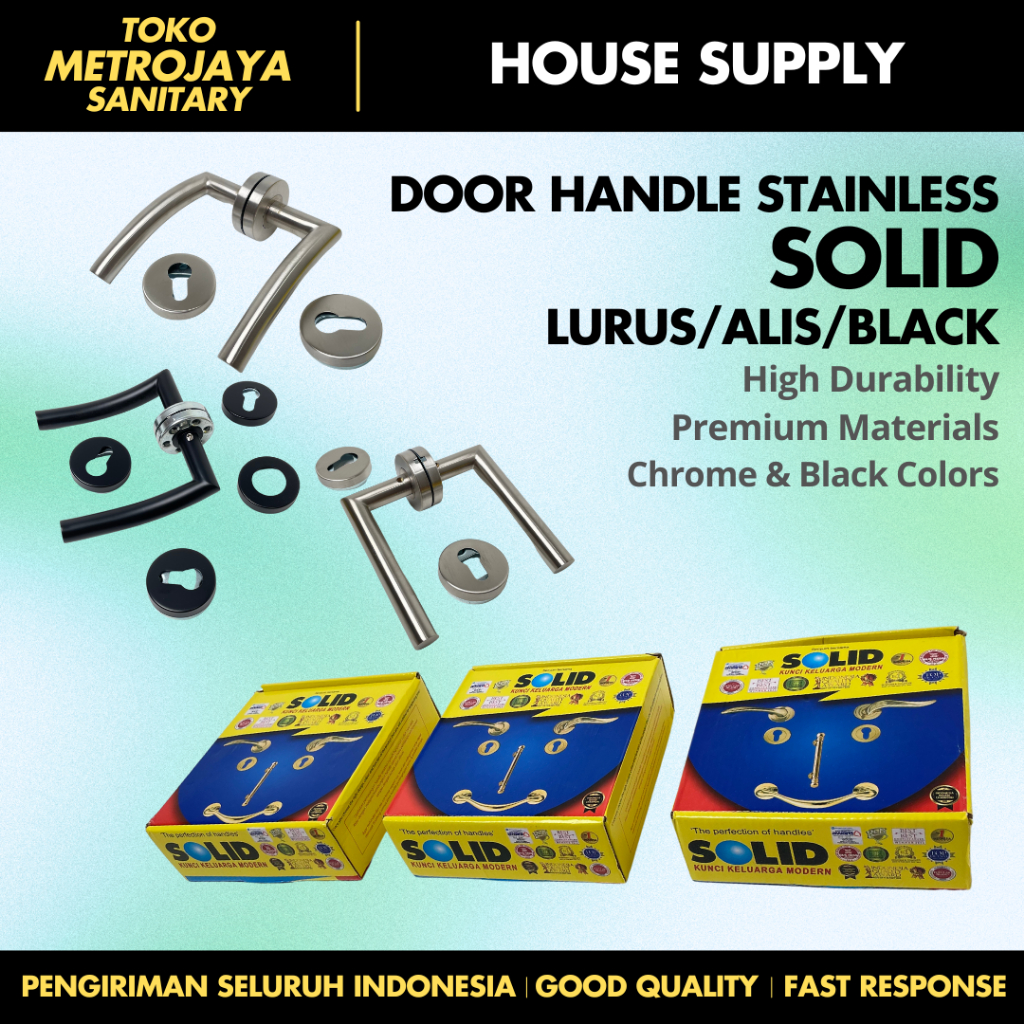 Handle Roses Solid / Handle Pintu Solid (HRE 61.41 & HRE 61.44 & HRE 61.44BL)