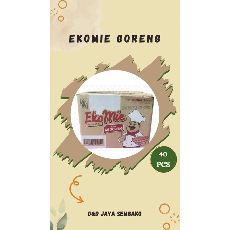 

[1 dus ] Ekomie goreng isi 40pcs