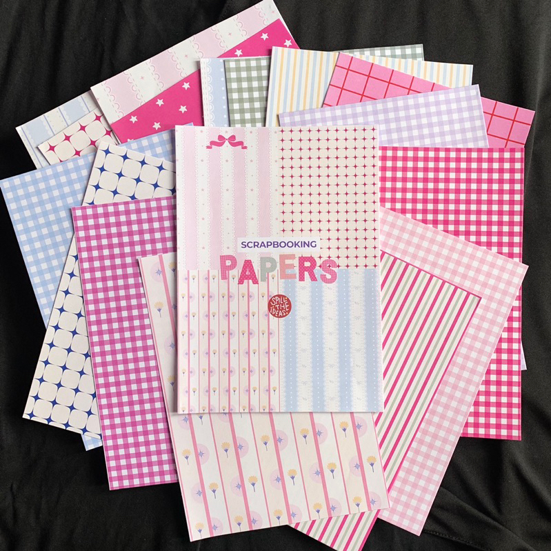 

SCRAPBOOKING PAPERS (16 Patterns) Size A5 // Motif Kertas Deco Scrapbook