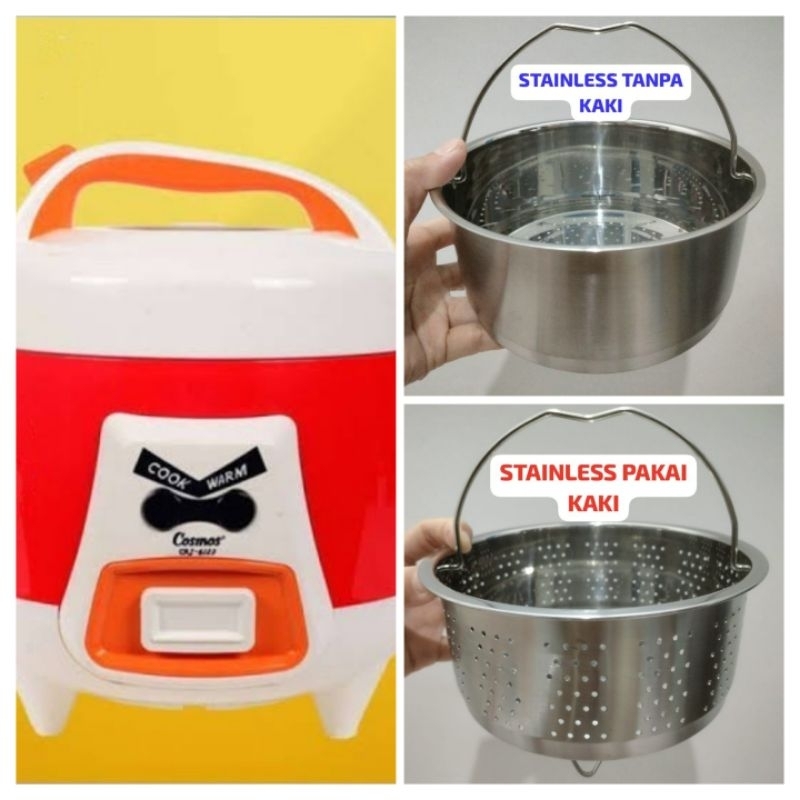 Sarangan Steamer berbahan Stainless Steel Low Carbo Utk Magic Com (KECIL) Cosmos CRJ 6123