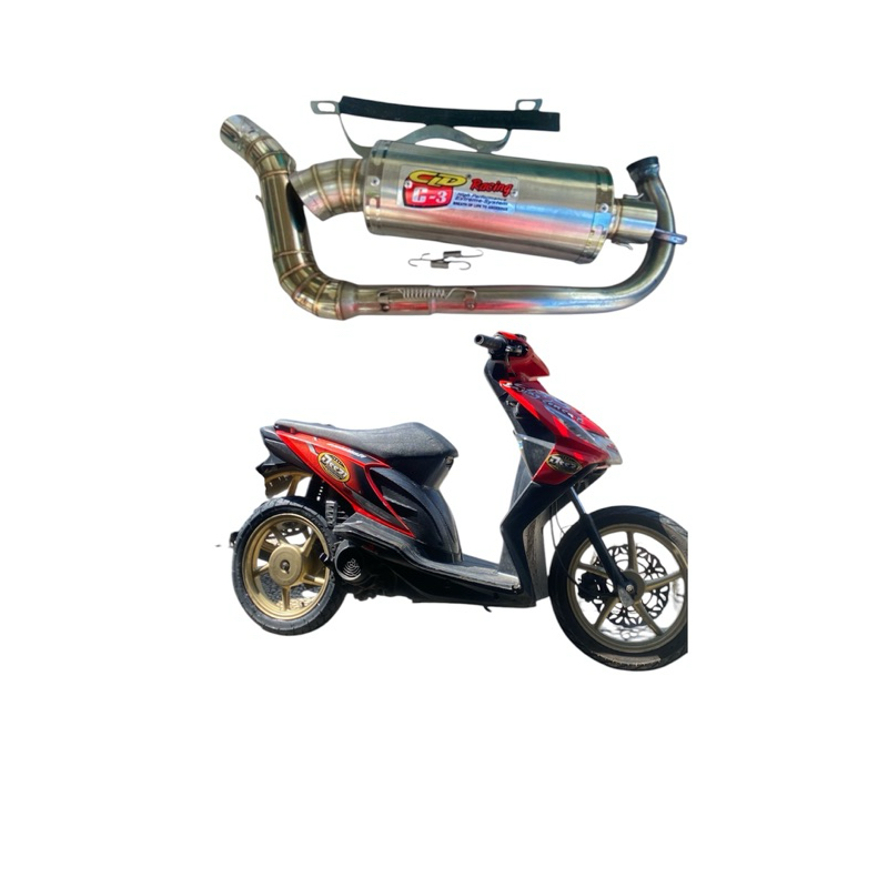 knalpot racing cld c3 bulat pnp beat karbu beat fi beat pop inlet 38/50 suara bas padat