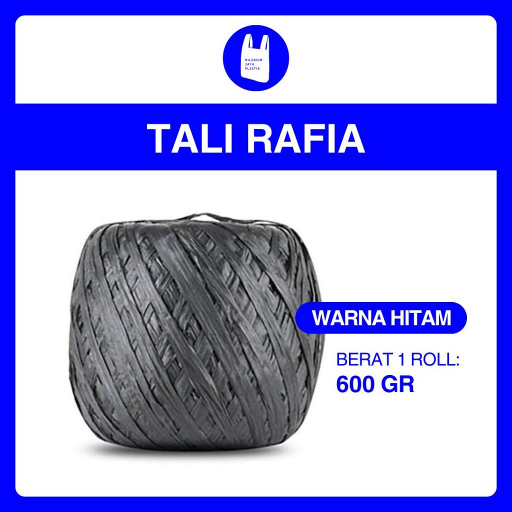 

Tali Rafia Gulung Besar Warna Hitam 600gr