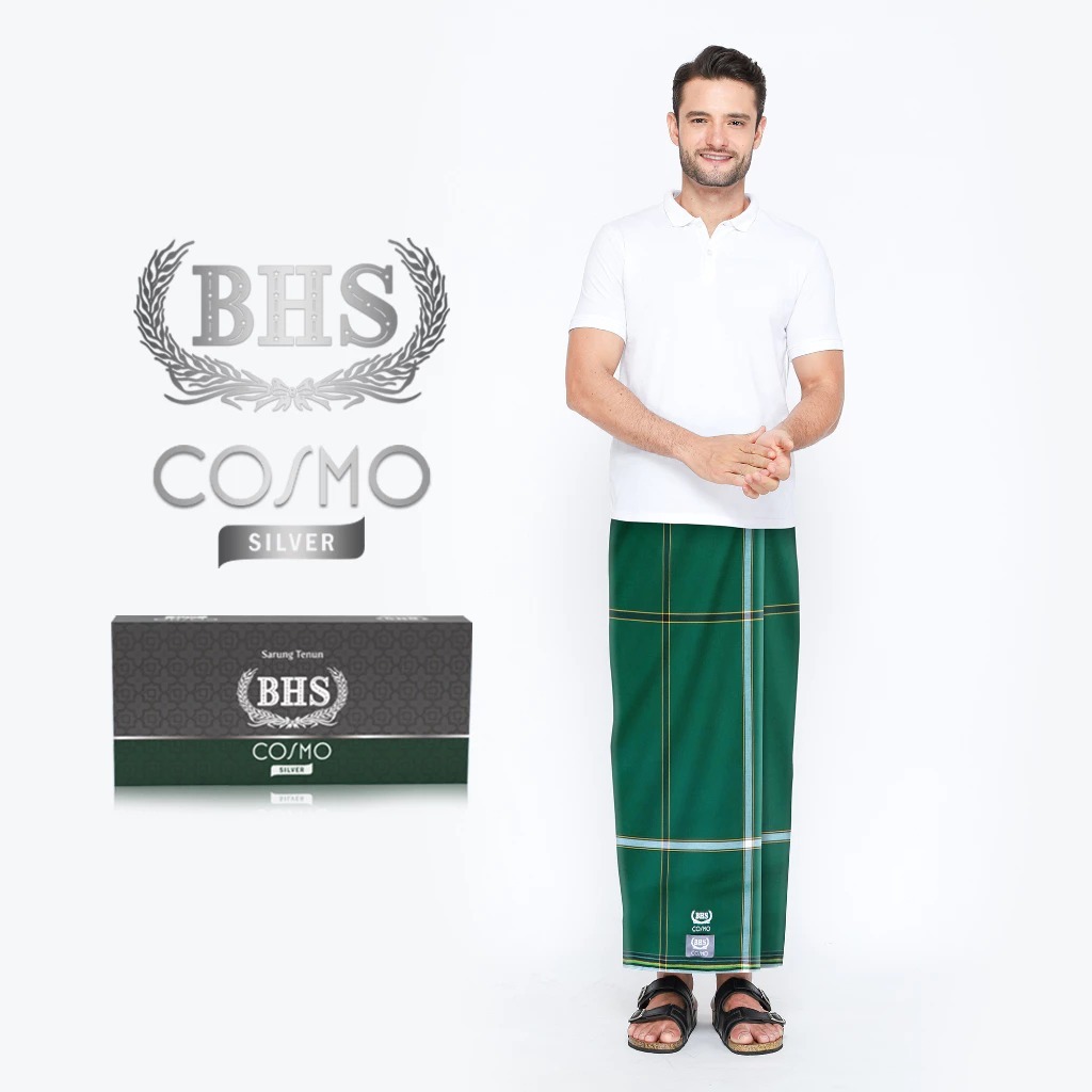 Sarung BHS Cosmo Nahdho Silver Monochrome Hijau Tua
