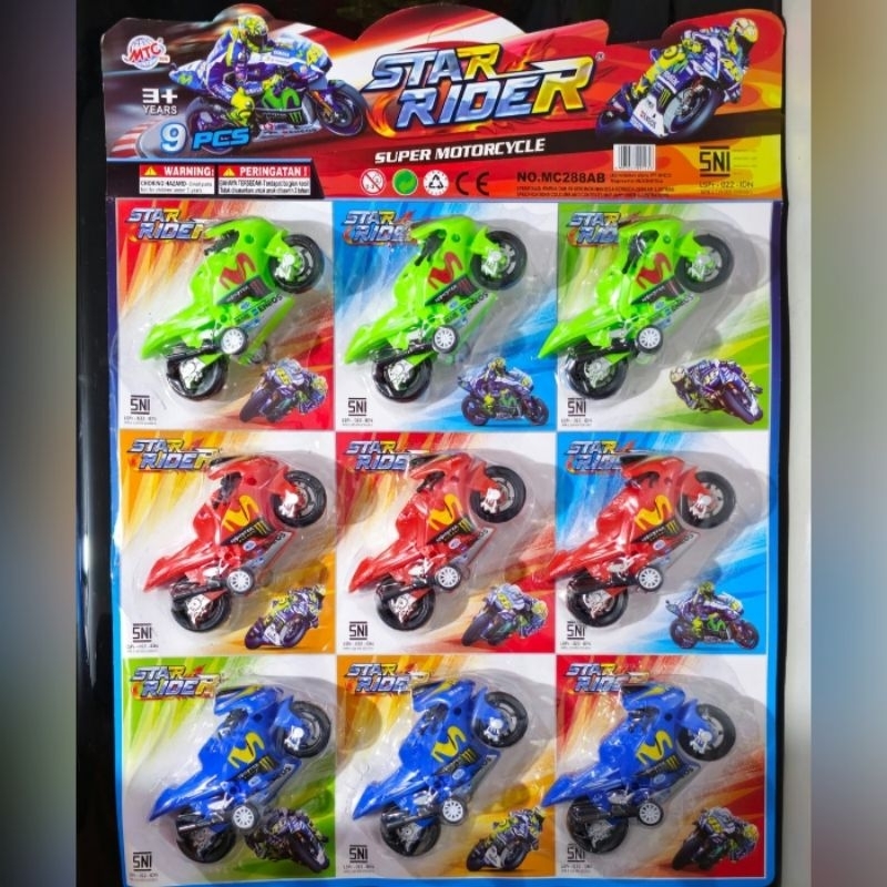Star Rider Spingo Besar Kecil Jumbo Mainan Anak Miniatur Pajangan Motor Balap 92 Super Keren Topper 