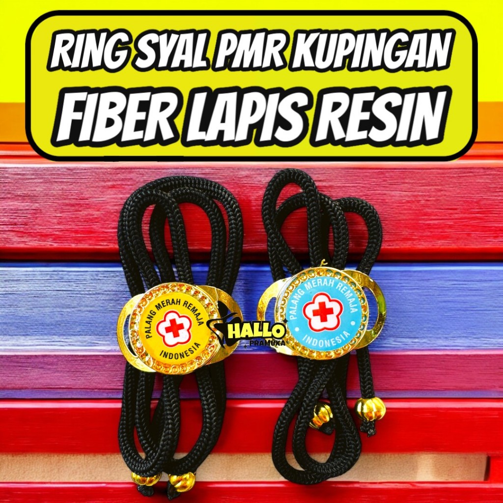 Ring Syal PMR kupingan tali / Ring PMR biru / kuning