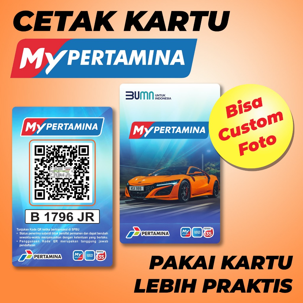 CETAK KARTU MY PERTAMINA CETAK 2 SISI / GAMBAR BEBAS SESUAI PERMINTAAN