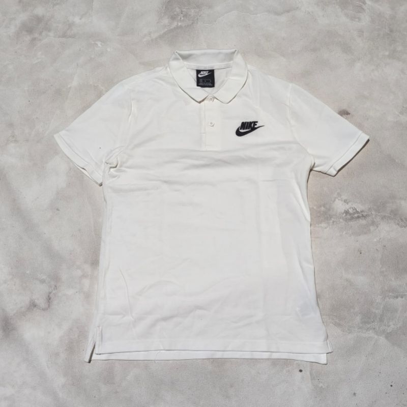 Baju kaos kerah polo pria Nike putih