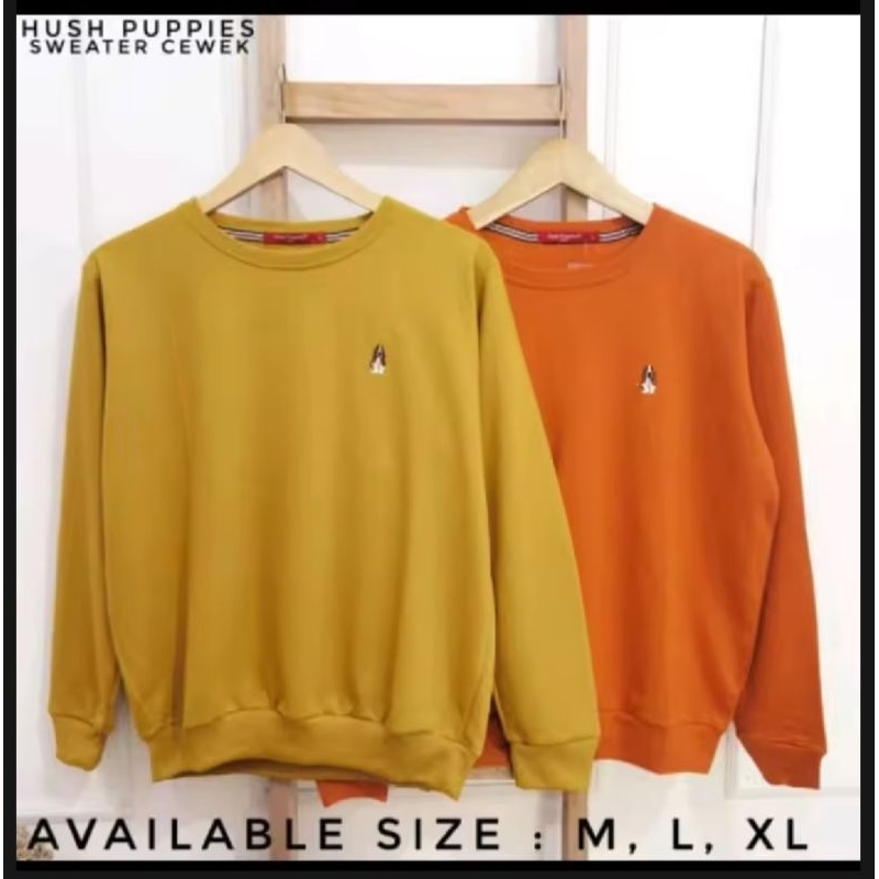 sweater hush puppies cewek logo bordir