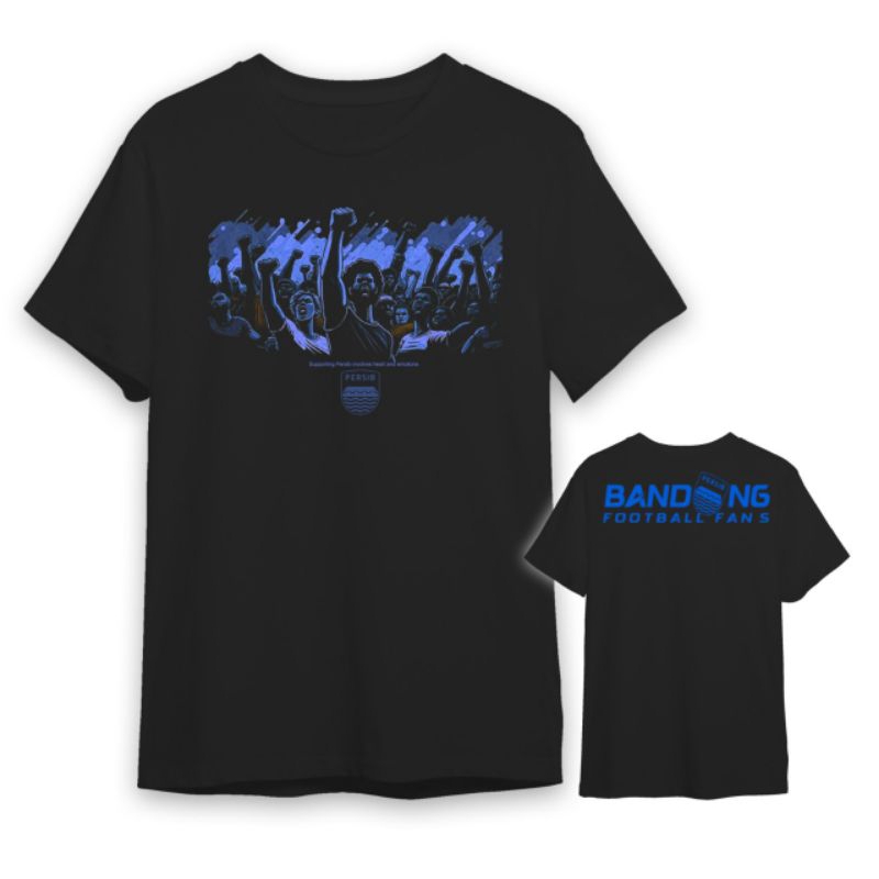 Kaos T-shirt BANDUNG FOOTBALL FANS SUPPORTER- Black&White -Cotton Combed 24s