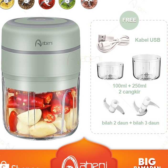 KF7 Abeni blender m USB Chopper Multifungsi Food Chopper Chopper Bumbu Dapur Giling Daging Bawang Ca