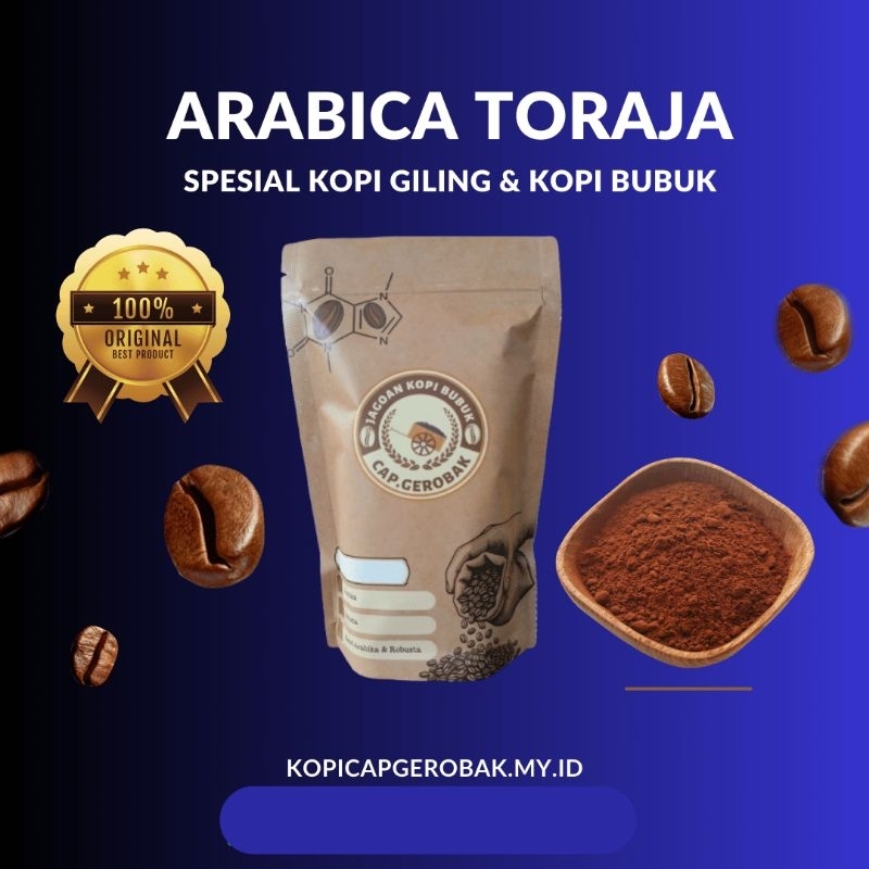 

Kopi Arabika Toraja Kopi Giling Arabika Toraja 500gram - 1kg Enak Termurah Cap Gerobak
