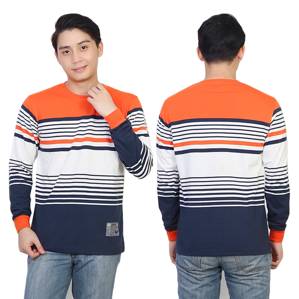 Kaospolos - Kaos Salur Stripe Pria | Kaos Distro Belang Garis-garis Lengan Panjang