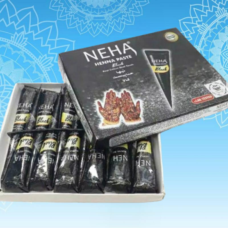 Henna Golecha Hitam Black size 25g Merk Al Latif India - Hena Neha Tatto Nahe Arab Tato Pengantin Mu