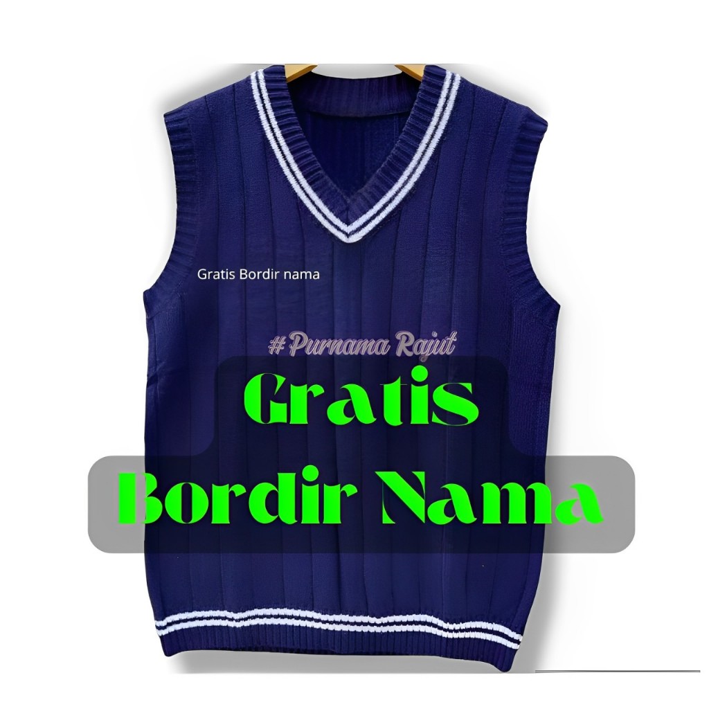 Vest Atau Rompi STRIP rajut JERSY TK SD SMP SMA Dewasa