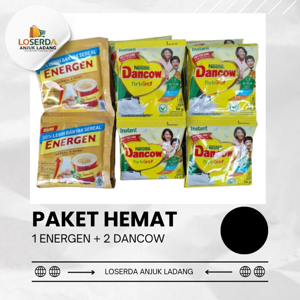 

[Paket Hemat 6] - 1 Energen Vanila + 2 Dancow Vanila (3x10) Sch