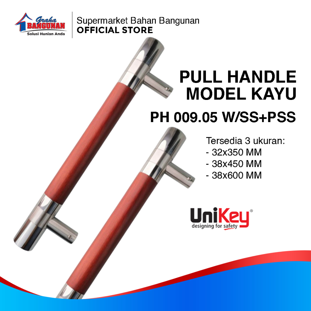 Pull Handle Kayu UniKey Pull Handle PH 009.05 W/SS+PSS