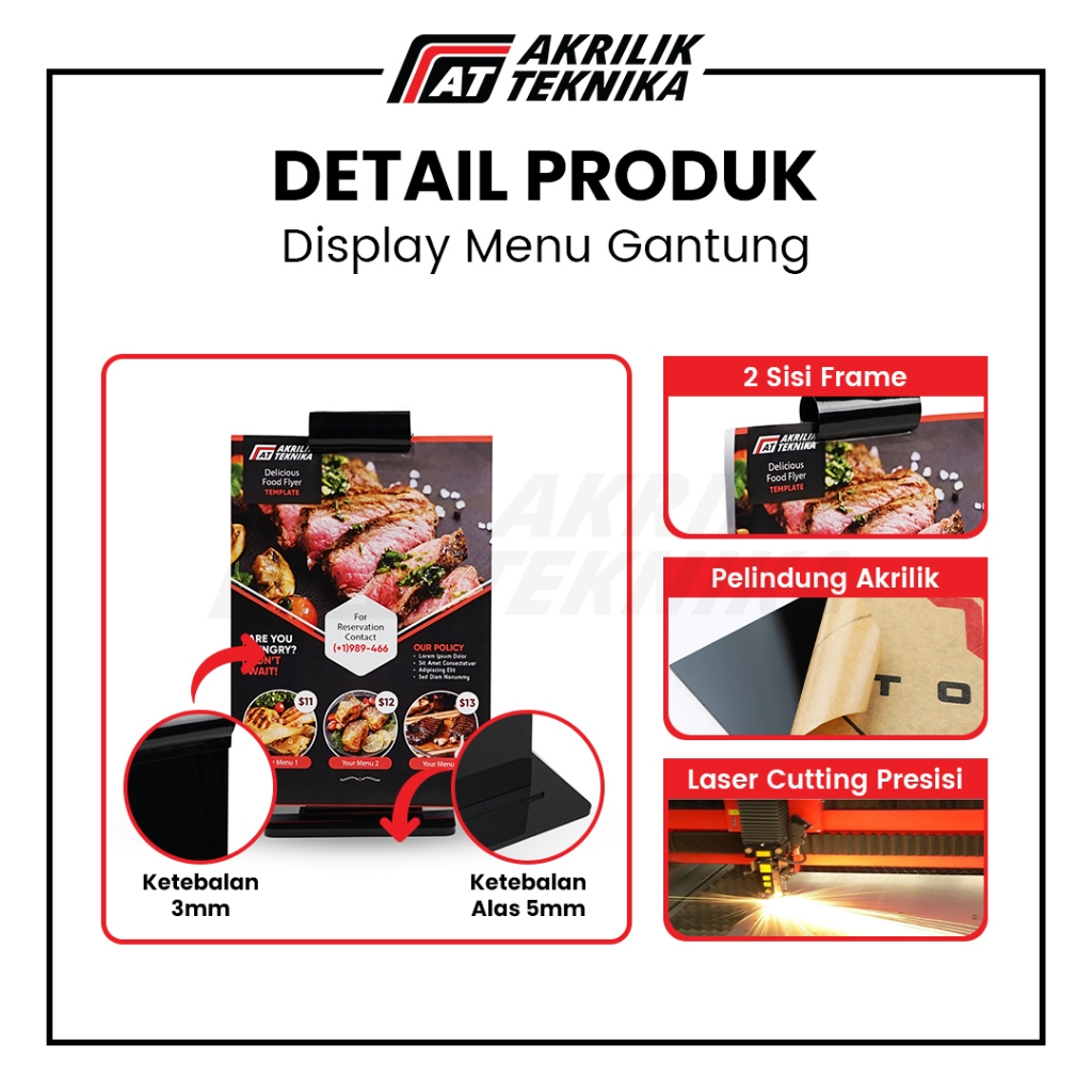 

YU Display Menu Akrilik Gantungan Resto - A4