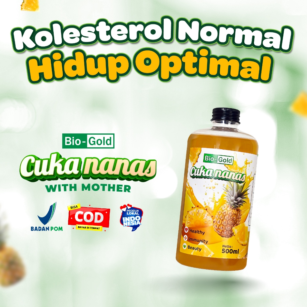 

BIO GOLD - Cuka Nanas Asli 100% Murni Fermentasi Organik With Mother Untuk Gula Darah Diabetes 500ML