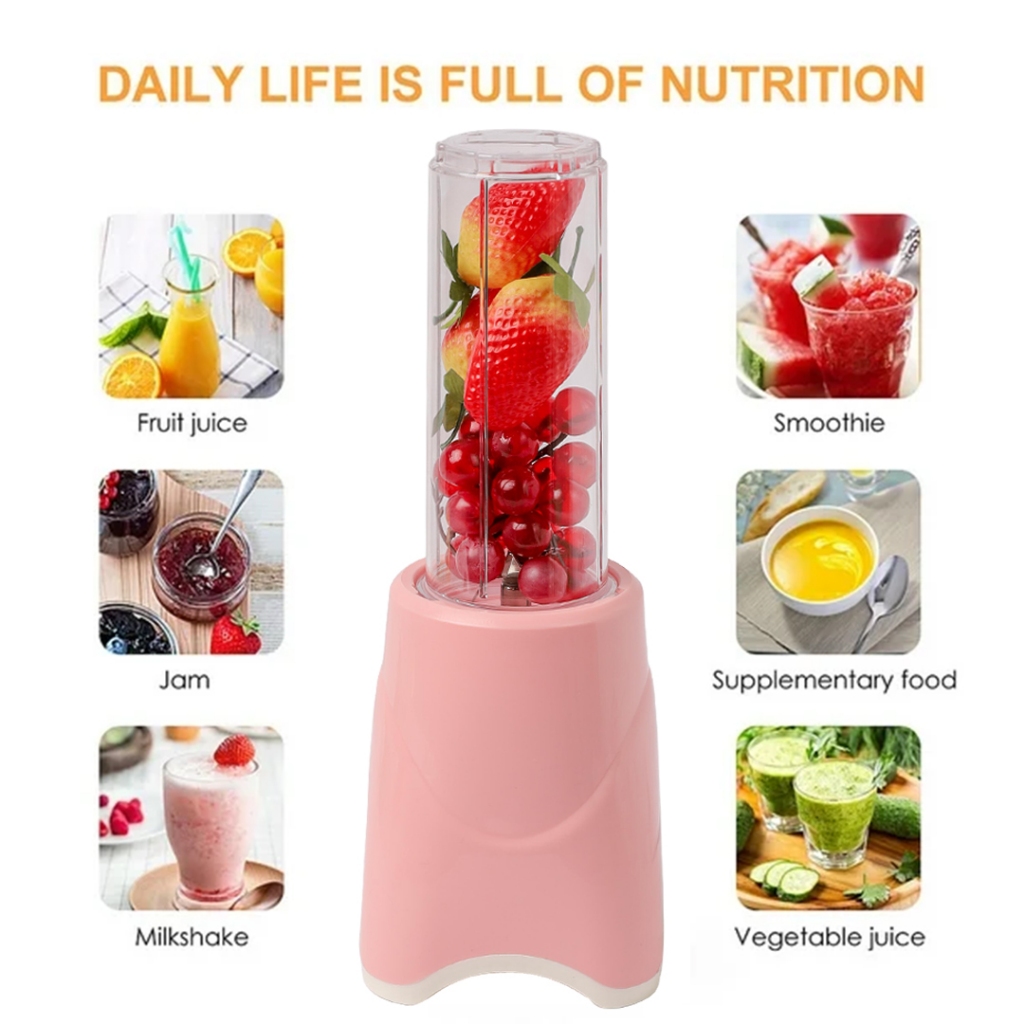 Blender Portable Blender Juice USB 4 Mata Pisau/2in1 Botol Minum Jus Blender Portabel Mini Listrik