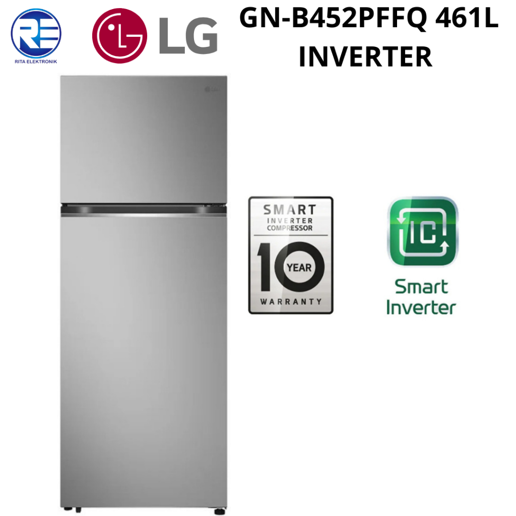 LG Kulkas Dua Pintu Inverter 461L GN-B452PFFQ
