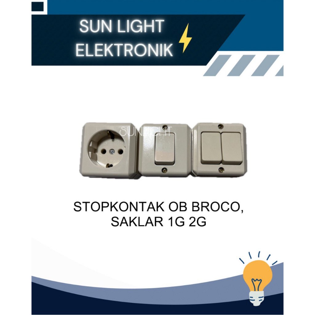 Stop Kontak OB Broco + Saklar Broco 1G (Engkel) / 2G (Seri)