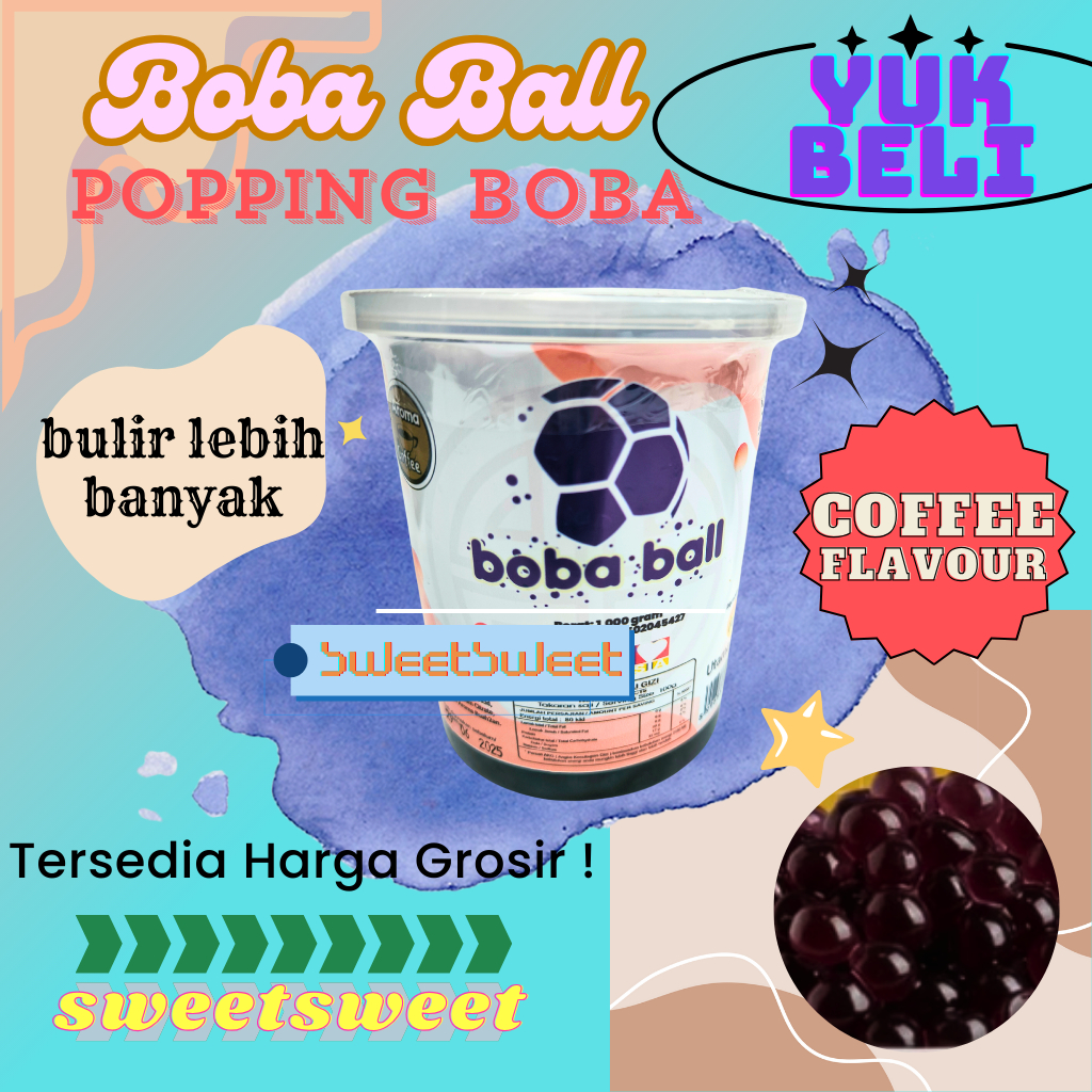 

Sweetsweet Popping Bobaball Rasa Coffee kemasan 1 Kg | Toping Minuman Kekinian | Bisa COD dan Grosir
