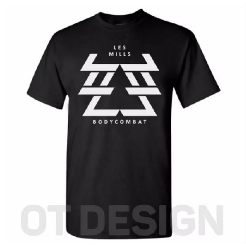 Kaos Reebok Lessmils Les Mills Bodycombat Body Combat Hitam Merah Putih Navy Pendek