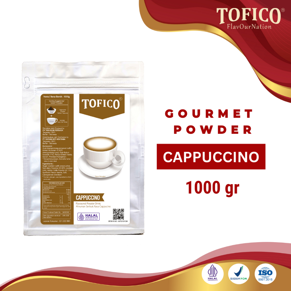 

Powder Cappucino Tofico / Bubuk Minuman Rasa Cappucino Premium 1KG / Tofico Syrup Official
