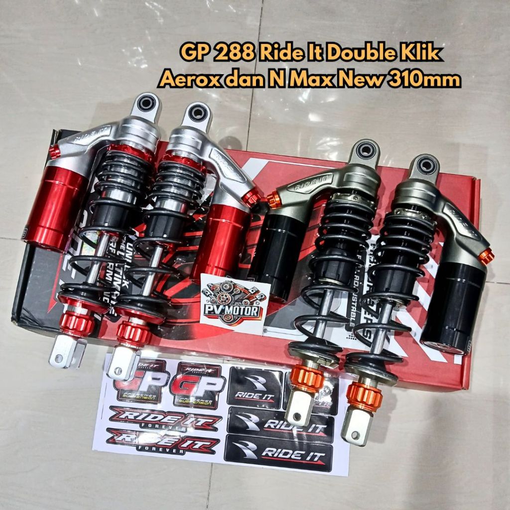 Ride It Shock GP 288 Aerox Nmax New Skok GP 288 New Double Klik Nmax New Aerox 310mm PV Motor
