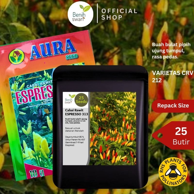 Isi 25 Butir Benih Cabai Rawit ESPRESSO 313 Varietas CRV 212
