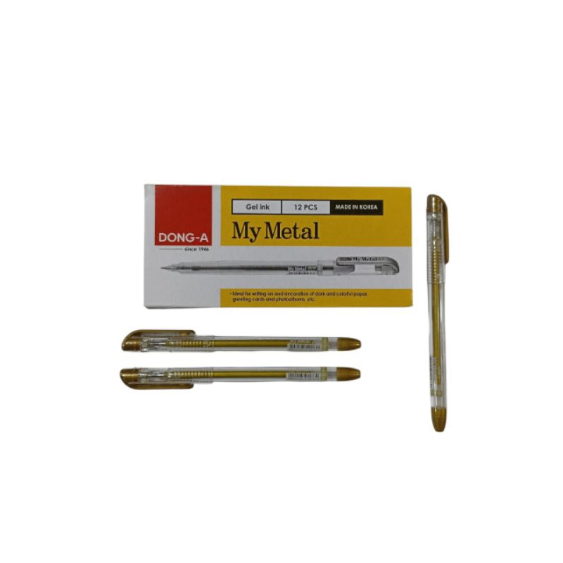 

pulpen gell dong A warna emas per pc #