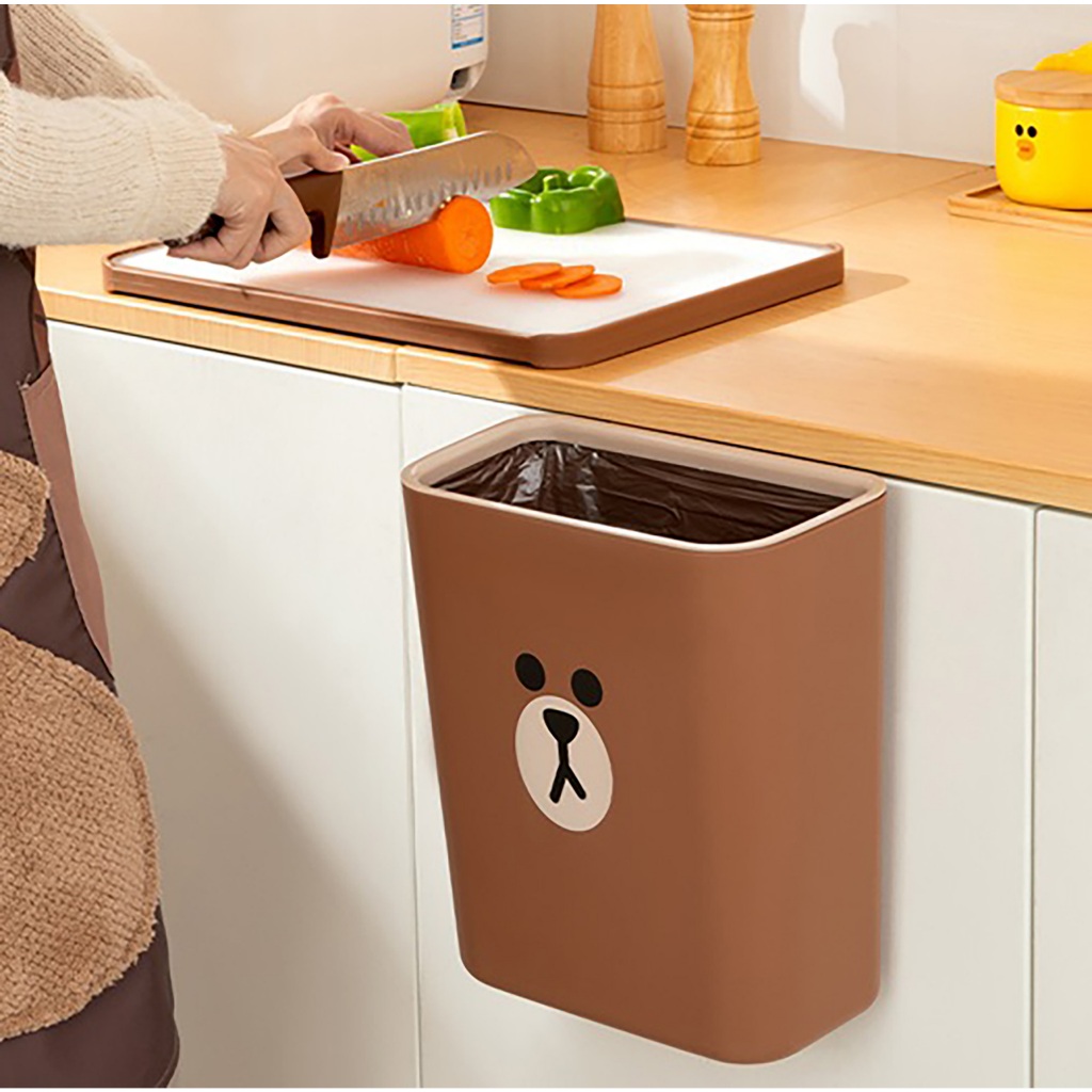 LINE FRIENDS TEMPAT SAMPAH GANTUNG / TONG SAMPAH DAPUR TEMPEL / TEMPAT SAMPAH KAMAR MANDI PLASTIK